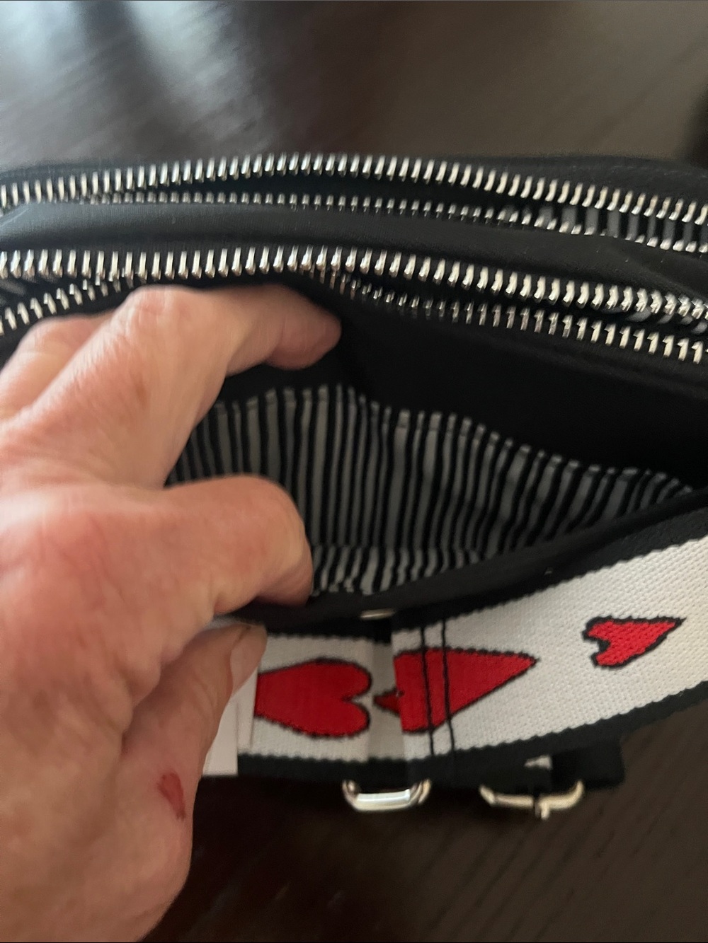Brighton Black Crossbody Bag with LOVE Patch - Picture 6 of 6